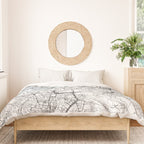 Rome White Map Duvet Cover Gallery Image 3