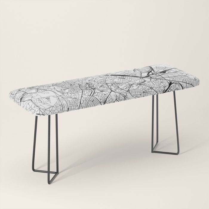 Rome White Map Bench Gallery Image 1