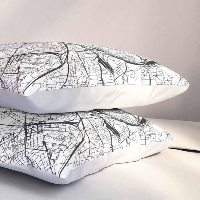 Rome White Map Pillow Sham Gallery Image 3