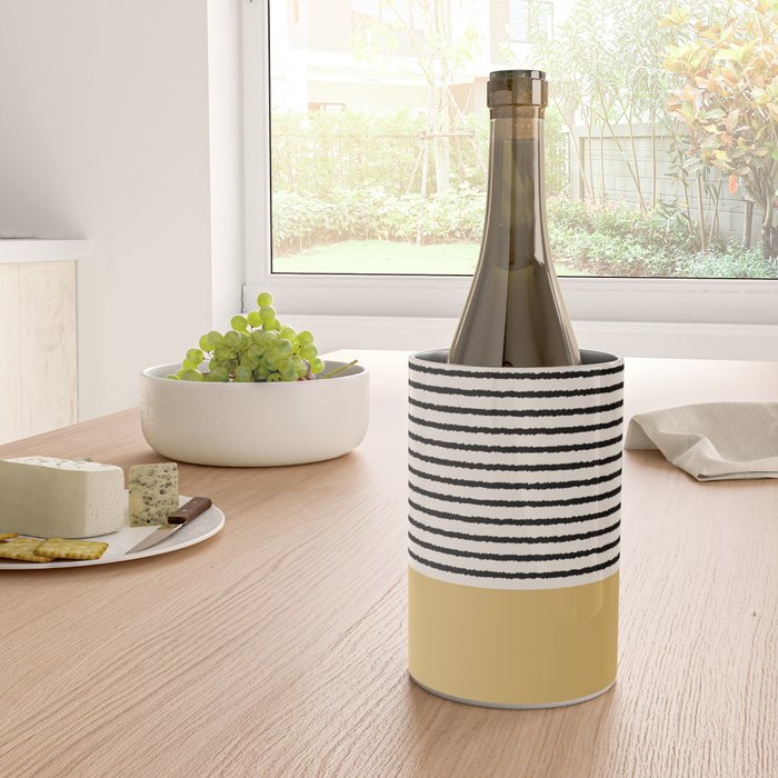 Texture - Black Stripes Gold Wine Chiller Gallery Image 4
