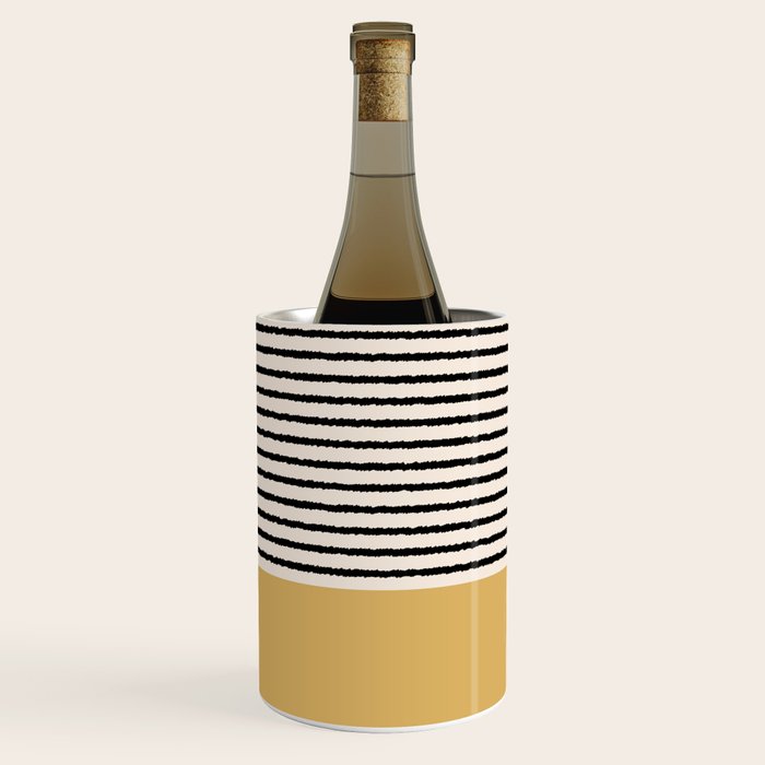 Texture - Black Stripes Gold Wine Chiller Gallery Image 1