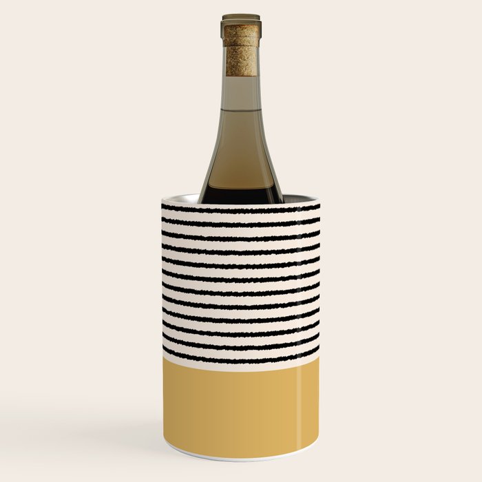 Texture - Black Stripes Gold Wine Chiller Gallery Image 2
