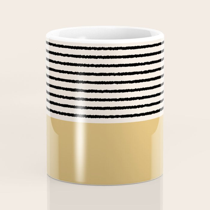 Texture - Black Stripes Gold Coffee Mug Gallery Image 4