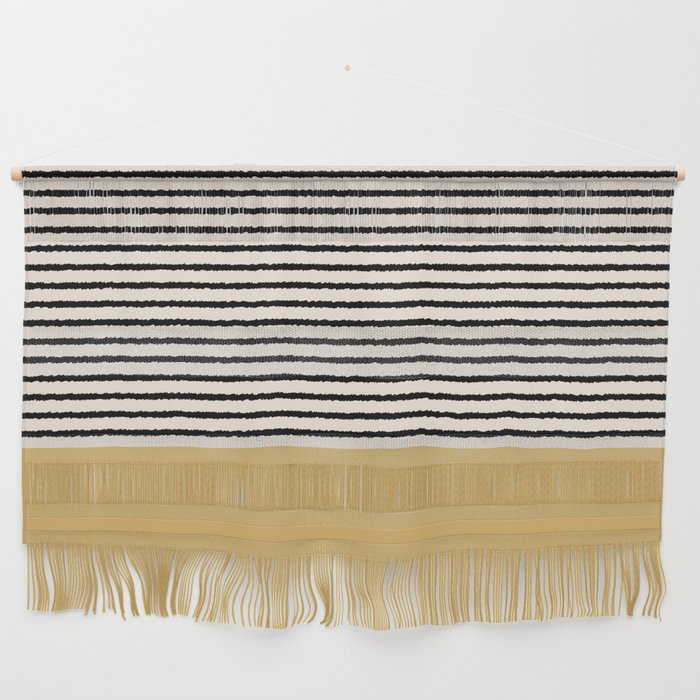 Texture - Black Stripes Gold Wall Hanging Gallery Image 1