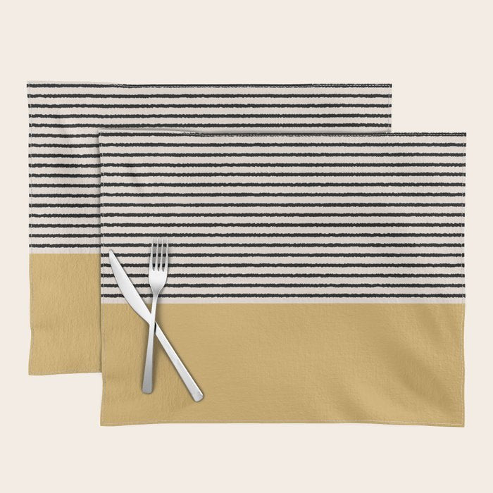 Texture - Black Stripes Gold Placemat Gallery Image 1