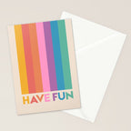 Vintage Rainbow Have Fun Text Stationery Card Gallery Image 2
