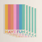 Vintage Rainbow Have Fun Text Wrapping Paper Gallery Image 3