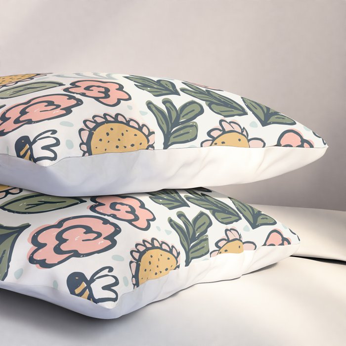 Bees in the Garden Pillow Sham Gallery Image 3