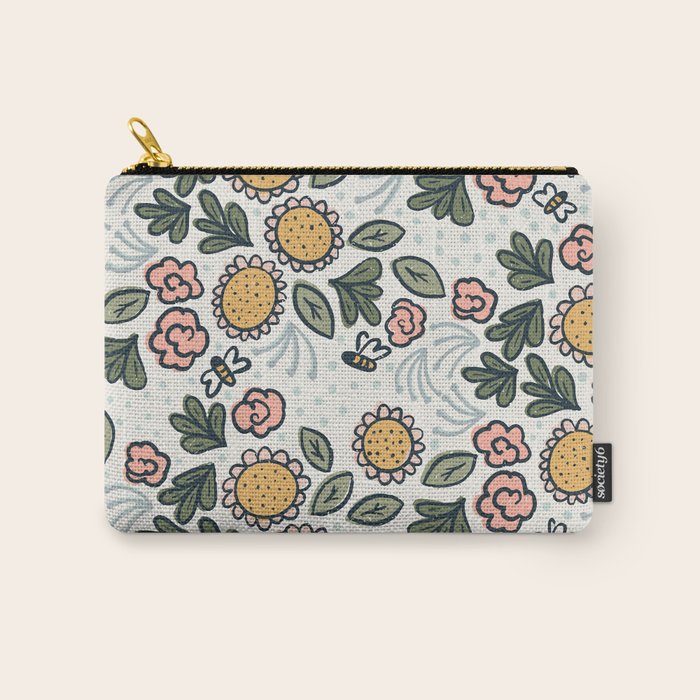 Bees in the Garden Carry All Pouch Gallery Image 1