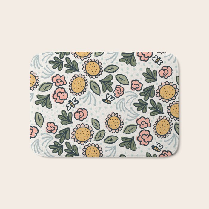 Bees in the Garden Bath Mat Gallery Image 1