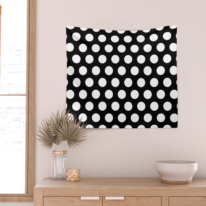 Black and White Polka Dots 772 Wall Tapestry Gallery Image 2