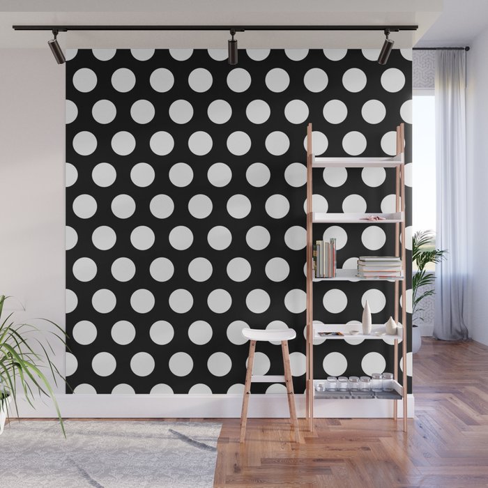 Black and White Polka Dots 772 Wall Mural Gallery Image 1