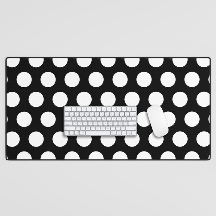 Black and White Polka Dots 772 Desk Mat Gallery Image 1