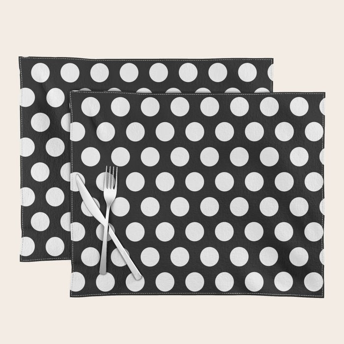Black and White Polka Dots 772 Placemat Gallery Image 1
