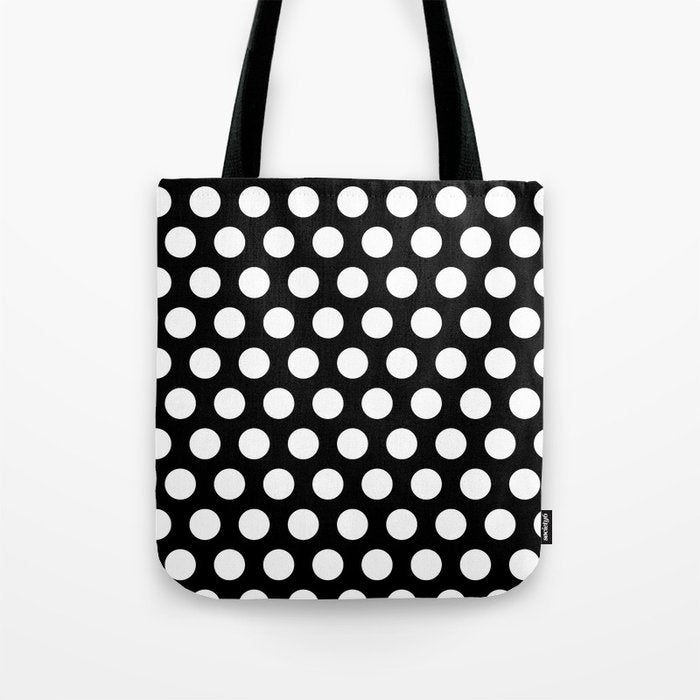 Black and White Polka Dots 772 Tote Bag Gallery Image 1