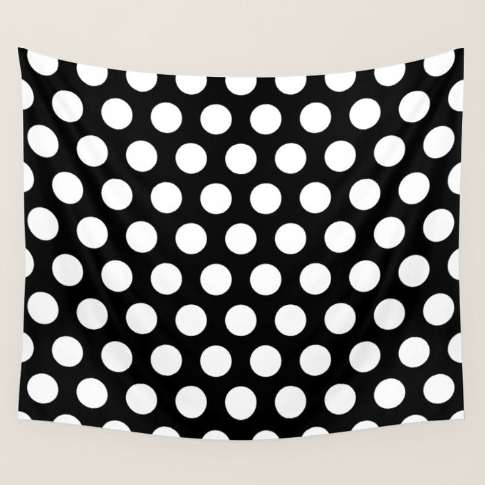 Black and White Polka Dots 772 Wall Tapestry Gallery Image 1