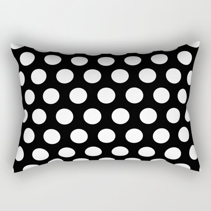 Black and White Polka Dots 772 Rectangular Pillow Gallery Image 2