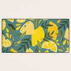 Lemon Blooms â Blue Desk Mat Gallery Image 3