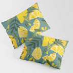 Lemon Blooms â Blue Pillow Sham Gallery Image 3