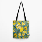 Lemon Blooms â Blue Tote Bag Gallery Image 2