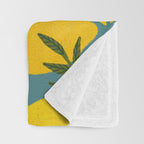 Lemon Blooms â Blue Throw Blanket Gallery Image 3