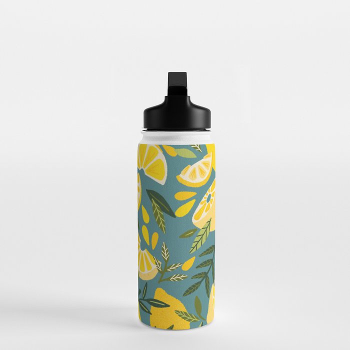 Lemon Blooms â Blue Water Bottle Gallery Image 3