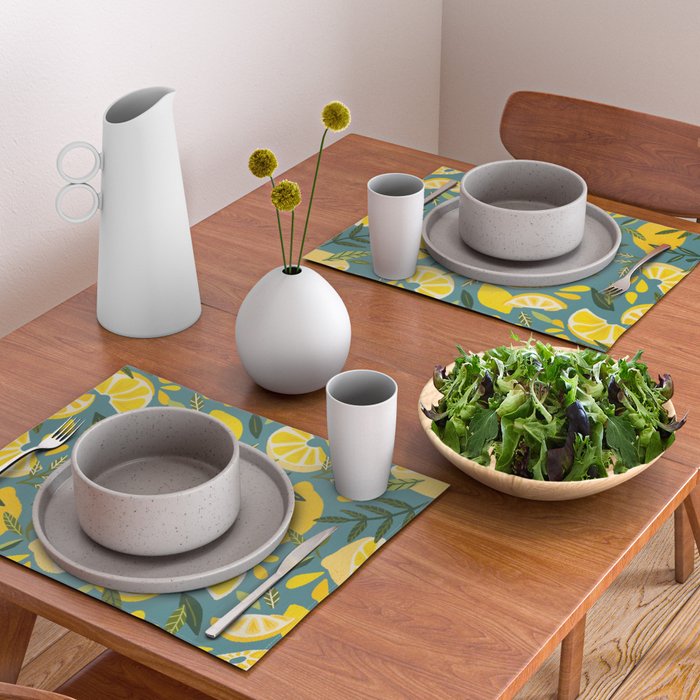 Lemon Blooms â Blue Placemat Gallery Image 2