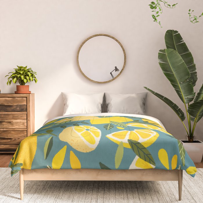 Lemon Blooms â Blue Comforter Gallery Image 3