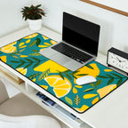 Lemon Blooms â Blue Desk Mat Gallery Image 2