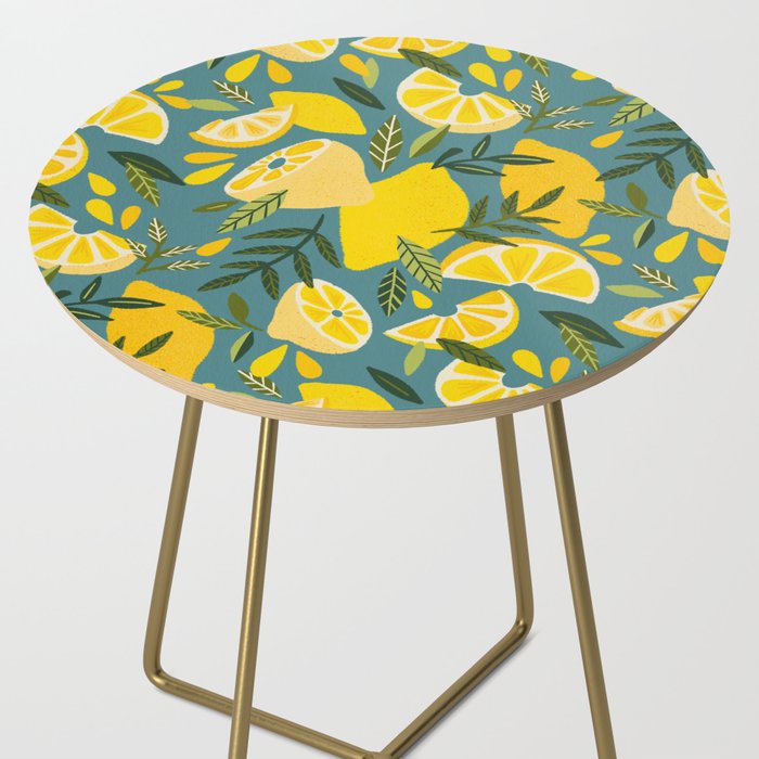 Lemon Blooms â Blue Side Table Gallery Image 2