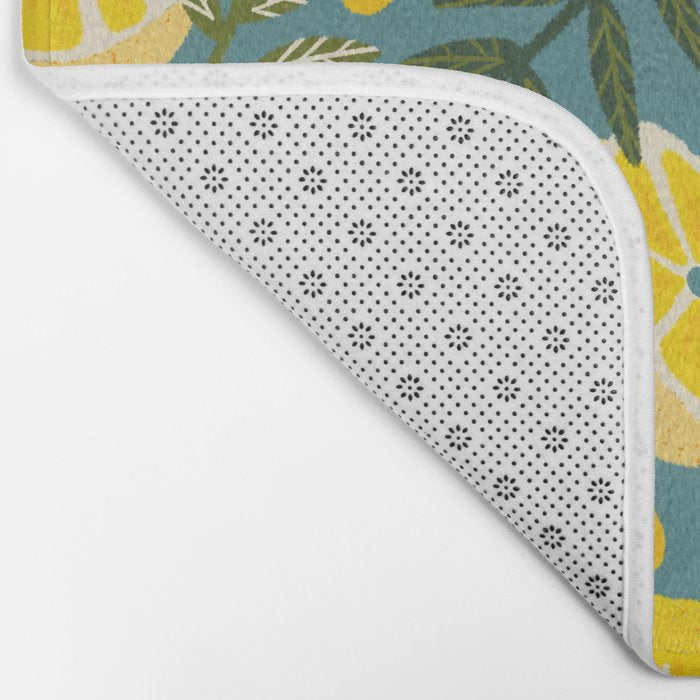 Lemon Blooms â Blue Bath Mat Gallery Image 2