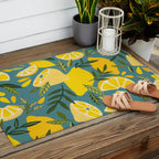 Lemon Blooms â Blue Outdoor Rug Gallery Image 2