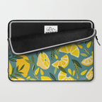Lemon Blooms â Blue Laptop Sleeve Gallery Image 2