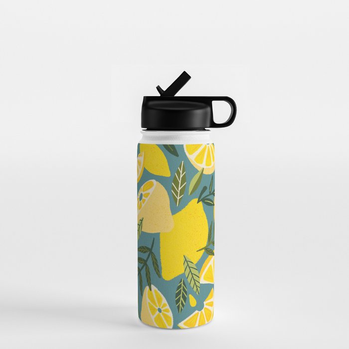 Lemon Blooms â Blue Water Bottle Gallery Image 1