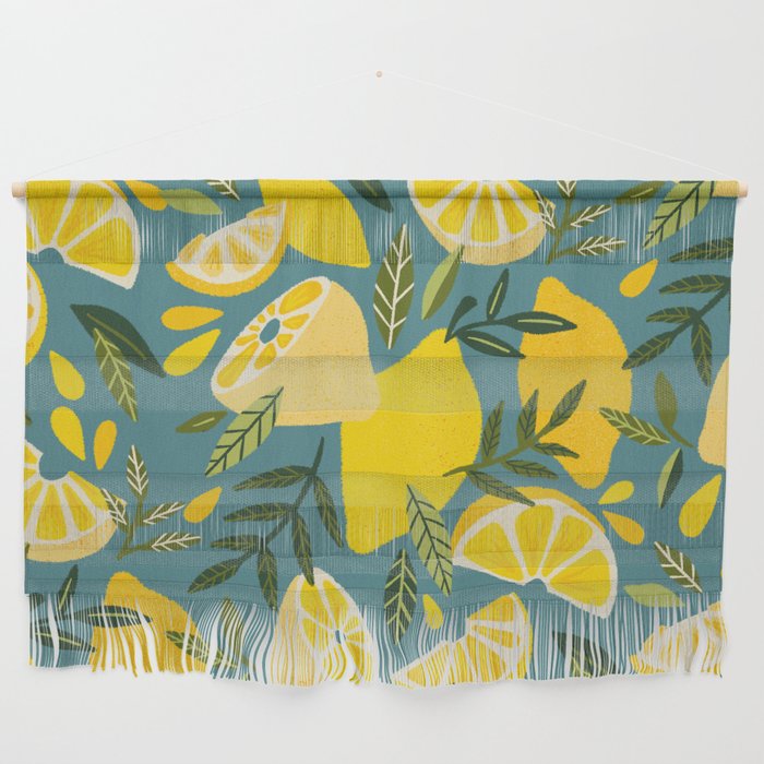 Lemon Blooms â Blue Wall Hanging Gallery Image 1