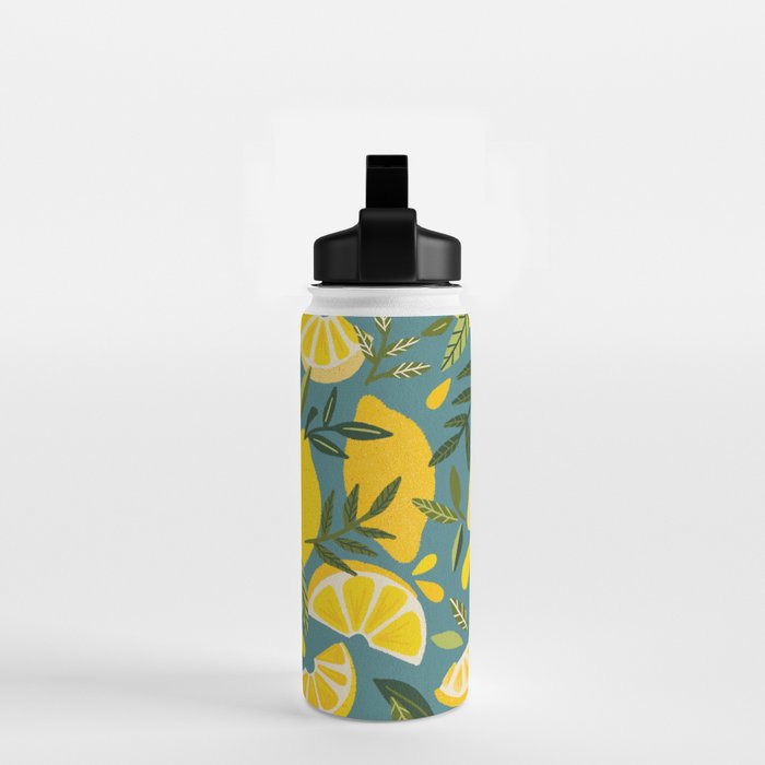 Lemon Blooms â Blue Water Bottle Gallery Image 2