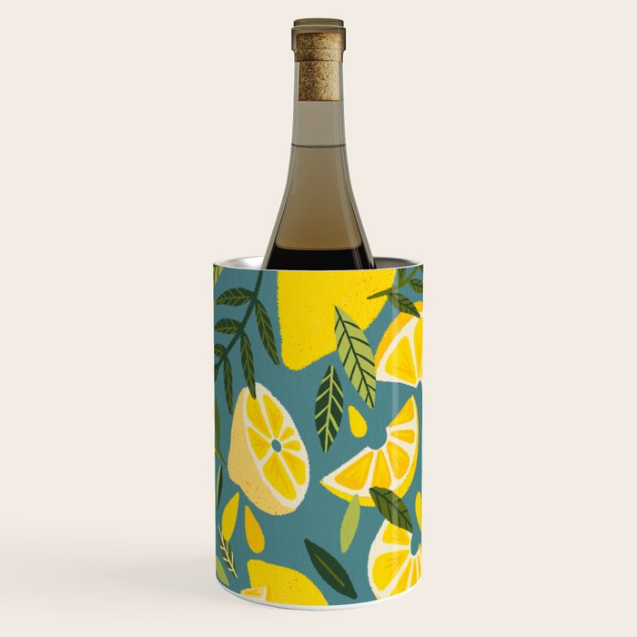 Lemon Blooms â Blue Wine Chiller Gallery Image 1
