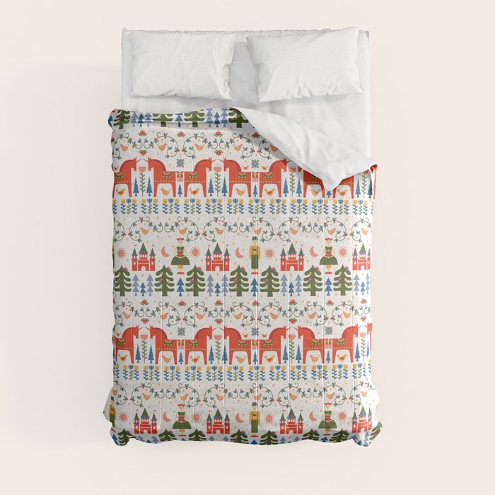 Scandinavian Fairytale - Green + Red Comforter Gallery Image 8