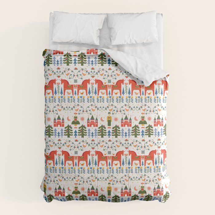 Scandinavian Fairytale - Green + Red Comforter Gallery Image 6