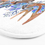Floral Moose - Blue Flowers Bath Mat Gallery Image 3