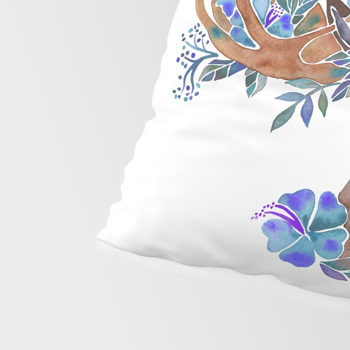 Floral Moose - Blue Flowers Pillow Sham Gallery Image 4