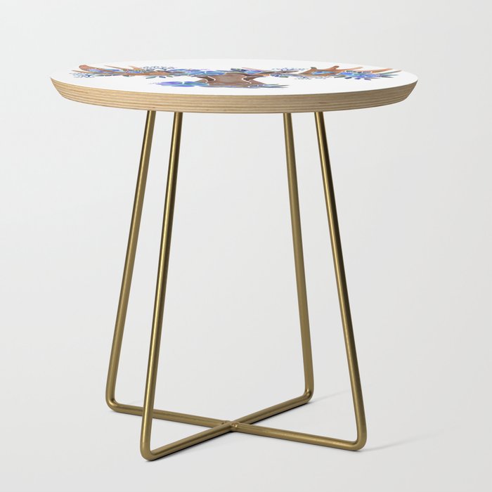 Floral Moose - Blue Flowers Side Table Gallery Image 1