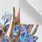 Floral Moose - Blue Flowers Wall Tapestry Gallery Image 3