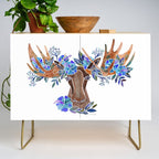 Floral Moose - Blue Flowers Credenza Gallery Image 1