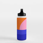 Abstract geo Sunset in blue and orange 3/3 Water Bottle Gallery Image 3
