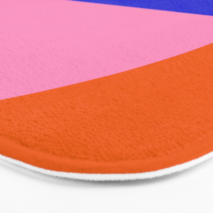 Abstract geo Sunset in blue and orange 3/3 Bath Mat Gallery Image 3