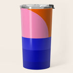 Abstract geo Sunset in blue and orange 3/3 Travel Mug Gallery Image 2