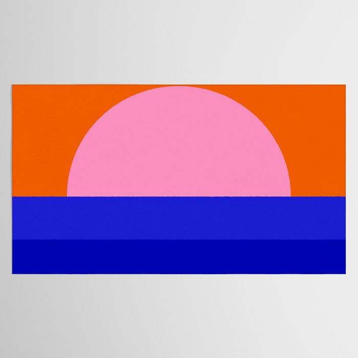 Abstract geo Sunset in blue and orange 3/3 Tablecloth Gallery Image 2