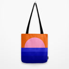 Abstract geo Sunset in blue and orange 3/3 Tote Bag Gallery Image 2