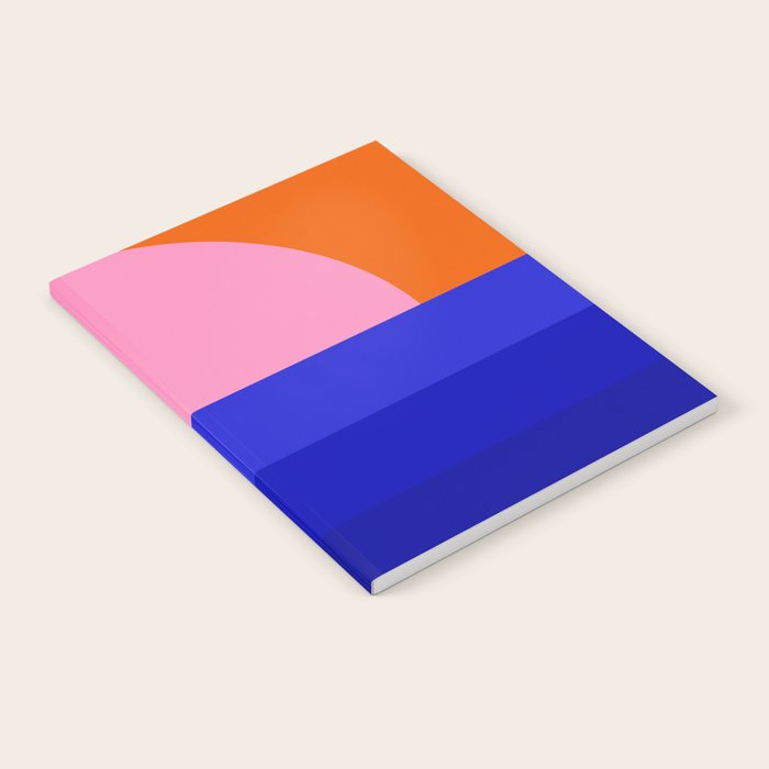 Abstract geo Sunset in blue and orange 3/3 Notebook Gallery Image 1